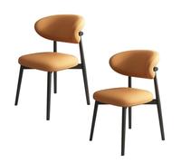 Set of 4 Solid Wood Dining Chairs with PU Leather BackrestHigh Load Capacity Perfect for Restaurant Living Room Hotel and Bedroom (Black & Orange)