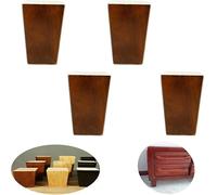 Set of 4 Solid Wood Furniture Legs for TV Cabinet & Nightstand, 3.1in/8cm Brown Feet, Replacement Parts for Home Decor & DIY Projects