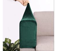 Set of 4 Spandex Armrest Covers Anti-Slip Couch Arm Covers Thick Velvet Armchair Slipcovers Removable Armchair Covers for Sofas Recliner Chairs Office,Dark Green