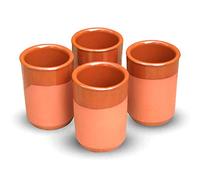Set of 4 Spanish Terracotta Beer Glasses - Vaso Cana - 250ml