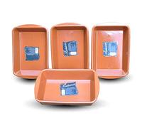Set of 4 Spanish Terracotta Tapas / Lasagne Dishes / Cazuelas - 26cm x 19cm