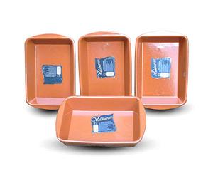 Set of 4 Spanish Terracotta Tapas / Lasagne Dishes / Cazuelas - 26cm x 19cm