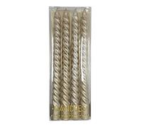Set Of 4 Spiral Twist Table Candles Gold