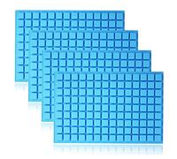 Set of 4 Square Silicone Mold, 126-Cavity Ice Cube Trays Candy Gummy Chocolate Moulds - Blue, Green