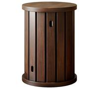 Set of 4 Stackable Wooden Stools - Round Nesting Tables for Living Room Balcony Dining - Space-Saving Multi-Functional Bar Stools & Side Tables
