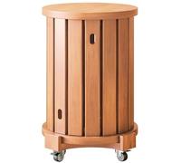 Set of 4 Stackable Wooden Stools - Space-Saving Round Side Tables for Living Room Balcony Dining - Multi-functional Nesting Bar Chairs Solid Wood Design