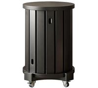 Set of 4 Stackable Wooden Stools - Space-Saving Round Side Tables for Living Room Balcony & Dining - Multi-functional Nesting Bar Chairs Solid Wood Design