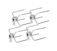 Set of 4 Stainless Steel Grilling Fork Barbecue Fork Rotisserie Meat Forks Suitable for Grills Outdoor Cooking Picnics Rotisserie Meat Clamp