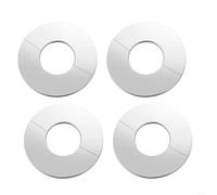 Set of 4 stainless steel pipe covers made with rust resistant material and split design for strong, long lasting fit and improved room appearance (Inner bore diameter 2.4 cm)