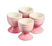 Cooks Professional Set of 4 Colourful Egg Cups | 40ml Durable Chip Resistant Ceramic Stoneware Dinnerware Graduated Design Egg Holders | Dishwasher & Microwave Safe | Pink