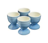 Cooks Professional Set of 4 Colourful Egg Cups | 40ml Durable Chip Resistant Ceramic Stoneware Dinnerware Graduated Design Egg Holders | Dishwasher & Microwave Safe | Blue