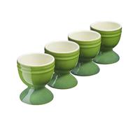 Cooks Professional Set of 4 Colourful Egg Cups | 40ml Durable Chip Resistant Ceramic Stoneware Dinnerware Graduated Design Egg Holders | Dishwasher & Microwave Safe | Green