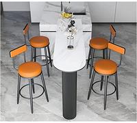 Set of 4 Stools with Backrest PU Leather Metal Legs Barstool for Breakfast Bar High Kitchen and Home Seat Lofty Ambition (Black Height 55cm)