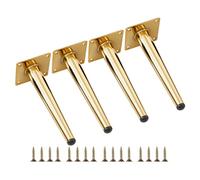 Set of 4 Straight Metal Furniture Legs, Tapered Support TV Cabinet Feet, DIY Replacement Parts for Sofa Table Couch Cupboard Armchair Ottoman (25cm/9.84in)