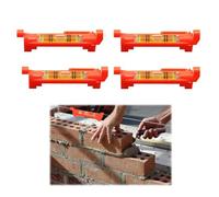 Set of 4 string spirit level, line spirit level, professional, red spirit level, cord scale, for masonry, plumbing, gutter work, spirit level