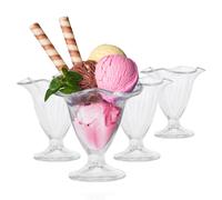 (Set of 4) Sundae Glasses Knickerbocker Glory Dessert Ice Cream Bowls Cocktail Cups 2/4x