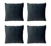SET OF 4 - Super Soft Velvet Luxury Cushion Covers 17X17" / 43X43 cm - 8 Amazing Colours (Charcoal Grey)