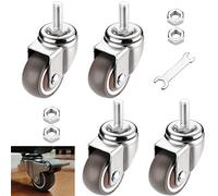 Set of 4 Swivel Caster Wheels 360° TPR Rubber NoiseFree 71kg Load Capacity Ball Bearing Technology Perfect for Workbench Trolley Durable & Smooth Mobility