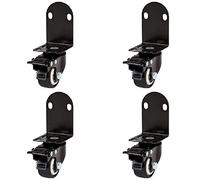 Set of 4 Swivel Wheels with Brake, 360° Rubber Casters, Perfect Replacement for Carts, Furniture, Workbenches, Trolleys, 1.5"/2" Size, Black (1.5 Inch, 4 Pack)