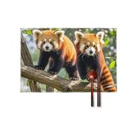 Set Of 4 Table Placemats Red Pandas Printed Thanksgiving Heat Resistant Table Mats Washable Placemats Set For Home Kitchens 30X45cm