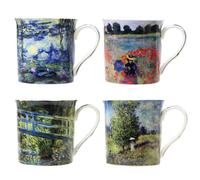 Lesser & Pavey LP93066A Monet Mugs 4 Pieces, Fine China, Multicolour, 12 x 8 x 9 cm,300 ml