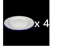 Set of 4 Traditional Falcon White Enamel Dinner Plate Roasting Baking (20cm) by Falcon