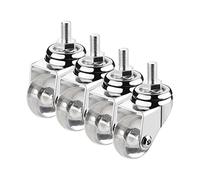 Set of 4 Transparent PU 1.5 Inch Swivel Furniture Wheels with Brake M8/M10 Threaded Stem 25 kg Load Capacity per Wheel Perfect for Easy Mobility and Protection.
