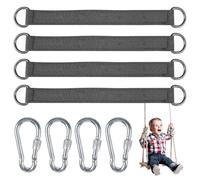 Set of 4 tree swing suspension straps with 4 D-rings for garden/swing/tree swing/hammocks