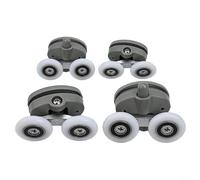 Set of 4 Twin Butterfly Shower Door Rollers with Top and Bottom Runners, Adjustable Wheels 19mm 23mm 25mm 27mm Diameter, Fits 4-6mm Glass Panels with 3-7mm Hole for Smooth Sliding(25mm)