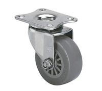 Set of 4 Universal Stainless Steel Casters 50mm Flat Plate Silent & Durable Max Load 40kg GrayIdeal for Furniture & Equipment Mobility
