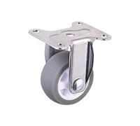 Set of 4 Universal TPE Light Duty Swivel Casters 1"/1.25"/1.5"/2" with Silent Brake Ideal for Furniture & Home Projects (Fixed 1")
