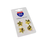 Set of 4 Valve Caps Star Gold for Car and Motorcycle