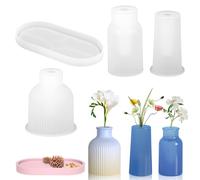 Set of 4 Vase Silicone Moulds, 3 Vases + 1 Pallet, Silicone Moulds, Epoxy Resin Moulds, Vase Silicone Mould, Vase Casting Moulds, DIY Flower Vase Resin Moulds