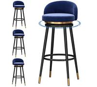 Set of 4 Velvet Bar Stools with 360° Swivel and Backrest, Upholstered Counter Height Chairs for Kitchen Island, Dining, Breakfast Bar, Soft Padded Seat and Sturdy Base