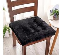 Set of 4 Velvet Dining Chair Cushions Extra Thick 8cm Seat & Back Pads Square Shape Ideal for Fall & Winter Comfortable Chair Covers for Kitchen & Dining Room