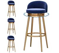 Set of 4 Velvet Swivel Bar Stools with 360° Backrest, Upholstered Counter Height Chairs for Kitchen Island, Dining Room, Breakfast Bar, Soft Padded Seat and Sturdy Base