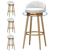 Set of 4 Velvet Swivel Bar Stools with 360° Backrest, Upholstered Counter Height Chairs for Kitchen Island, Dining, Breakfast Bar, Soft Padded Seat and Sturdy Base