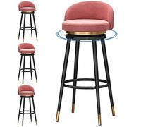Set of 4 Velvet Swivel Bar Stools with 360° Backrest, Upholstered Counter Height Seating for Kitchen Island, Dining Room, Breakfast Bar - Soft Padded Base