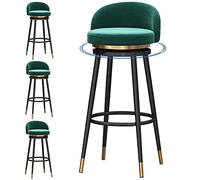 Set of 4 Velvet Swivel Bar Stools with 360° Backrest, Upholstered Counter Height Stools for Kitchen Island, Dining, Breakfast Bar, Soft Padded Seat & Sturdy Base