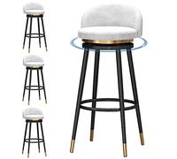 Set of 4 Velvet Swivel Bar Stools with 360° Backrest - Upholstered Counter Height Stools for Kitchen Island, Dining Room, Breakfast Bar - Soft Padded Seat & Sturdy Base