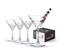 Set of 4 Vintage Martini Glasses (7.7oz/230ml). Cocktail Glasses, Espresso Martini, Margarita, Prosecco, Coupe Glasses, Champagne Glasses with Long Stem