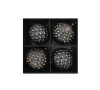 Set of 4 Vintage Style Christmas Ball Ornaments in PVC, Retro Design for Tree Decorations Creating Classic and Nostalgic Holiday Atmosphere (10cm Black Gold)