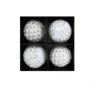 Set of 4 Vintage Style Christmas Ball Ornaments in PVC, Retro Design for Tree Decorations Creating Classic and Nostalgic Holiday Atmosphere (10cm Silver)