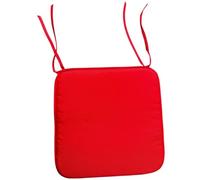 Set of 4 Waterproof Seat Pads Super Soft Removable Seat Pads For Dining Chair Garden Kitchen Office Chairs Cushion With Tie On Indoor/Outdoor Comfortable Washable Square Seat Chair Pads (Red)
