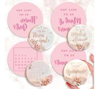 Set of 4 Wedding Embosser Stamps Bridesmaid Proposal Maid of Honour Calendar Stamps Cookie Cutter Embosser Debosser Cupcake Fondant Acrylic Cake Topper Decoration for Biscuits Icing Bride Calendar x4