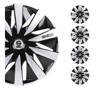 Sparco Set Of 4 Wheel Covers 16" Inch Lazio Car Wheel Cover SPC1691BKSV Black Silver