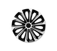 Set of 4 Wheel Covers Hubcaps Trim Set SD Black White Car 15 inch Universal
