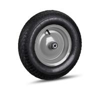 Set of 4 Wheelbarrow Spare Tyres Pneumatic Trolley Wheel Adaptor Black/Grey