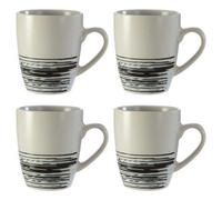 Set of 4 White and Black Effect Mugs | Middag