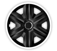 NRM Fast Lux 4 x Universal Hub Caps Wheel Trims Car Set of 4 (Black/White, 14 Inches)